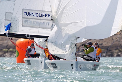 Tunnicliffe racing in close quarters at the WPNSA © Richard Langdon /Ocean Images http://www.oceanimages.co.uk